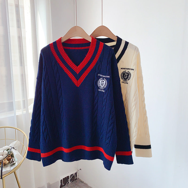 Pull ample de style universitaire japonais 5031