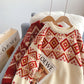 Pull de Noël rouge vintage Lingge Lazy Wind 4970
