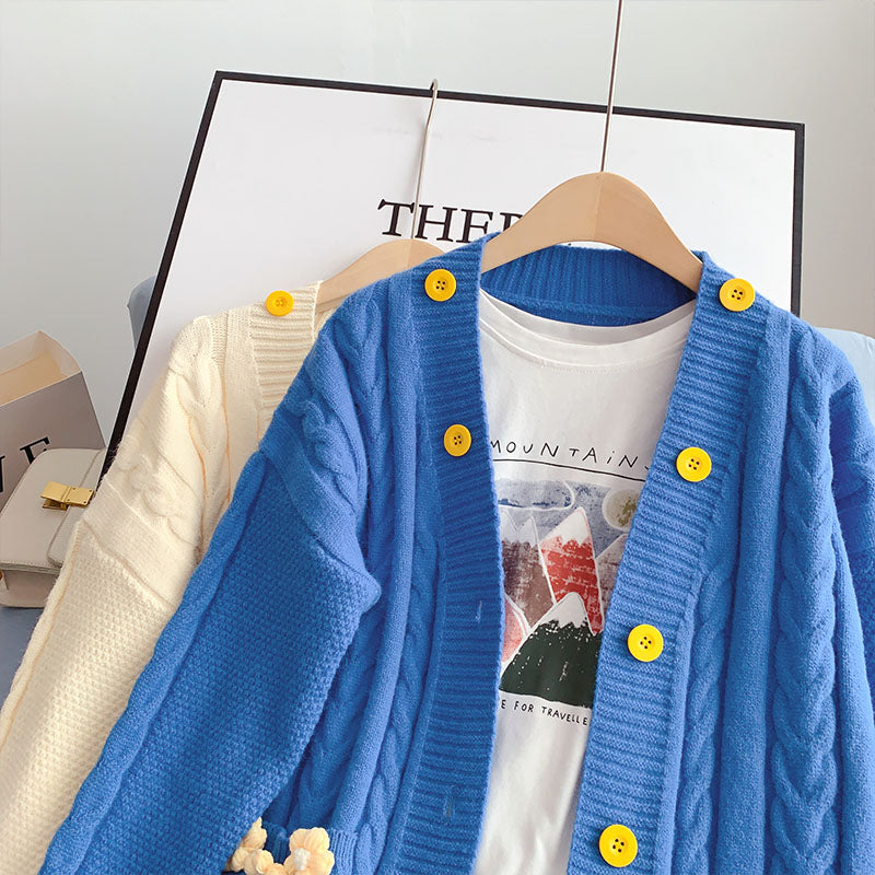 Pull cardigan manteau tricoté 5073
