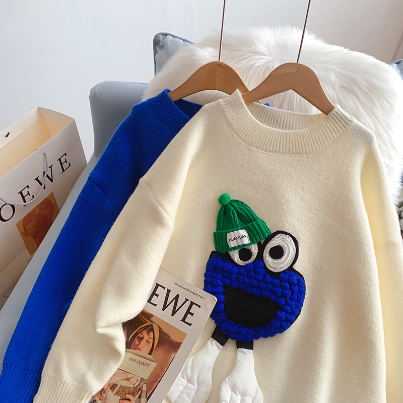 Pull bleu dessin animé Klein Pull pull haut 5024