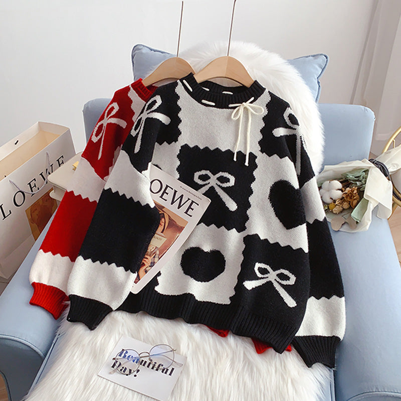 Pull de Noël rouge style étranger 5030