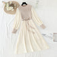 Robe en tricot avec coutures en dentelle 4788