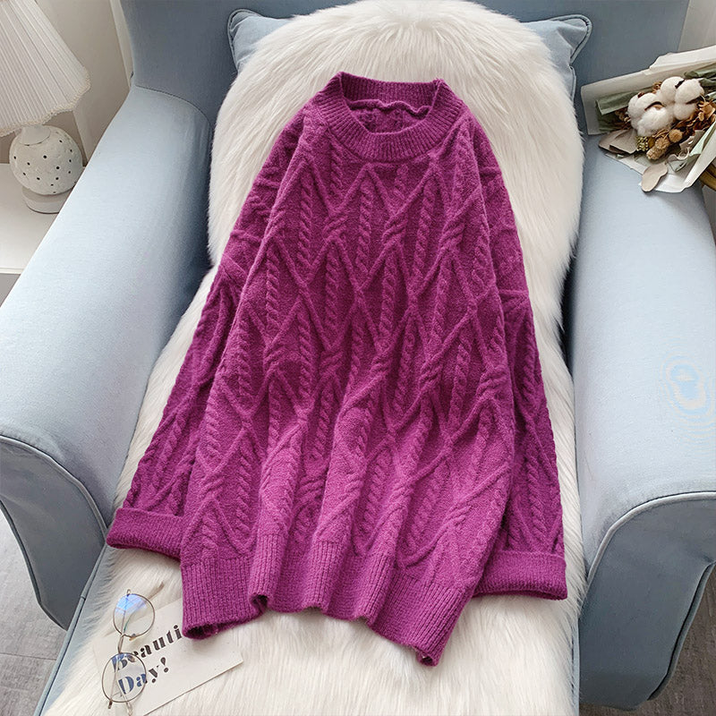 Pull torsadé coupe vent paresseux vêtements amples 5084