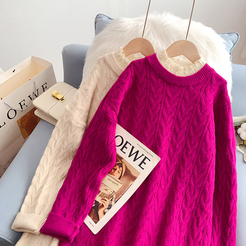 Pull col en dentelle de chanvre Design sense 4949