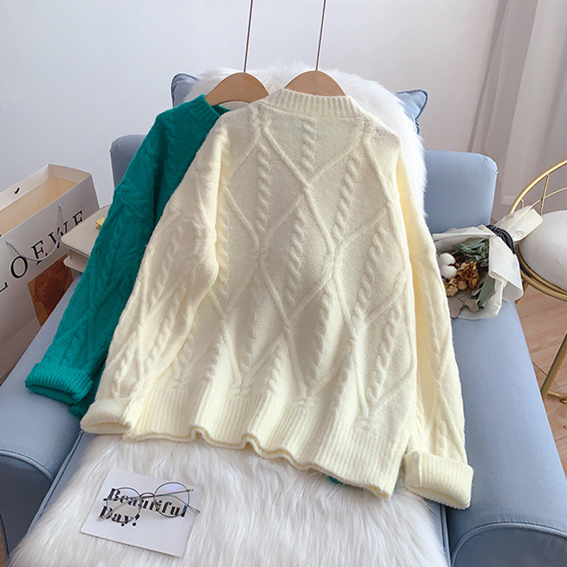 Pull torsadé nouvelle mode style étranger chemise tricotée à fond 4996