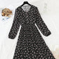 Robe fleurie à volants et jupe à fines oreilles 4797