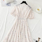 French Vintage chiffon dress with ruffle  4885