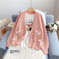 Cardigan en tricot à nœud doux pour femme 4969