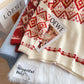 Pull de Noël rouge vintage Lingge Lazy Wind 4970