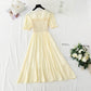Robe en coton et lin Robe slim rétro française 4884