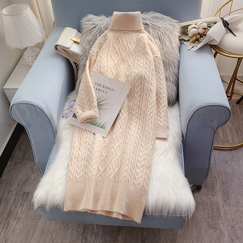 Robe longue à col montant avec manteau et robe en laine 4926