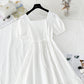 New style bubble sleeve French retro minority temperament fairy skirt  4847