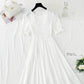 Robe en coton et lin Robe slim rétro française 4884