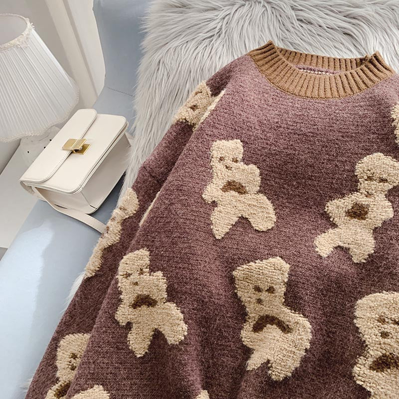 Portez un doux manteau paresseux japonais à l'extérieur du petit pull ours 5025