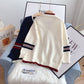 Pull col V ours brodé femme 4929