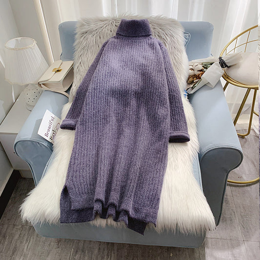 Pull mi-long pour femme version coréenne ample au dessus du genou 4931