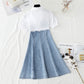 Gentle wind first love skirt temperament waist shirt skirt  4898