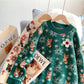 Pull tricoté jacquard rouge vintage de Noël 4956