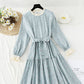 Robe fleurie rétro française jupe longue en mousseline de soie slim 4829