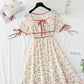 Petite robe douce à lacets fraîche jupe à fleurs cassées semble mince 4865