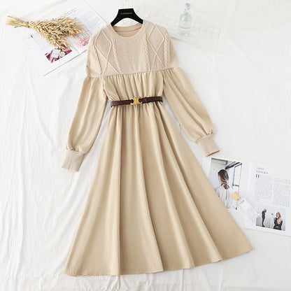 Nouveau style coréen avec lacets cousus, taille fine et robe à l'intérieur 4561