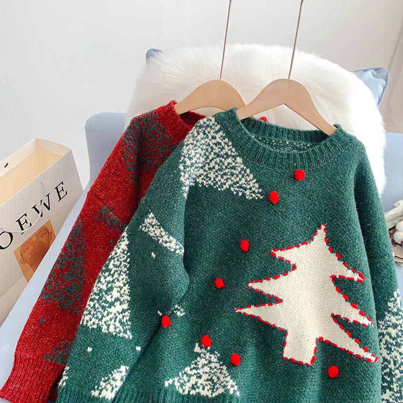 Portez une veste tricotée paresseuse à l'extérieur du style de Noël 4942