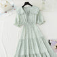 Robe fleurie à col bébé douce robe tournoyante vent et neige 4883