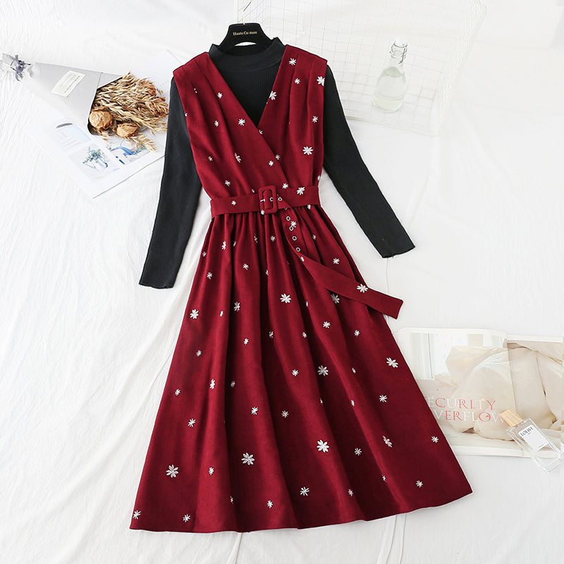 Nouvelle robe automne hiver mode noël costume deux pièces jupe 4567