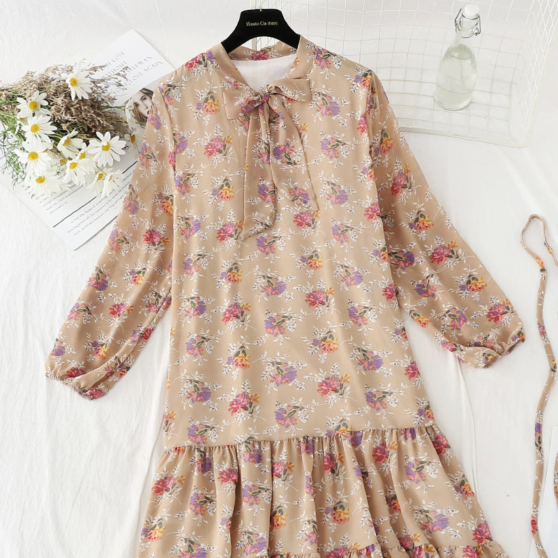Nouvelle jupe à lacets et nœud pour femme, style rétro, motif floral, 4817