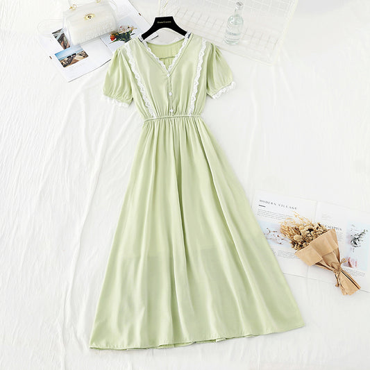 The new waist is slim, French gentle skirt Fairy   4642