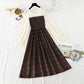 Robe fleurie en mousseline de soie avec coutures en dentelle 4756