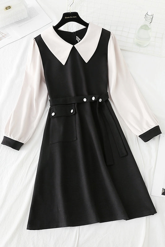 La robe à revers coréenne est à la mode et ajustée 4793