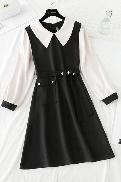La robe à revers coréenne est à la mode et ajustée 4793