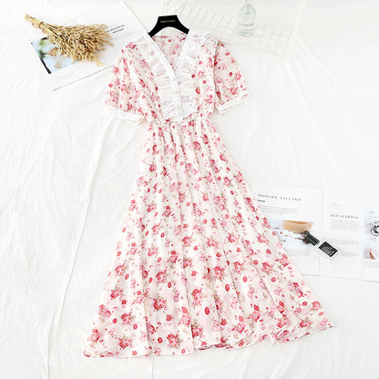 Nouvelle jupe fleurie coupe vent douce, taille fine, robe de minorité française 4643