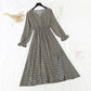 Korean vintage floral dress looks thin with ruffle sleeves  4843