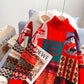 Pull col montant sœurs de Noël nouveau haut tricoté 4924