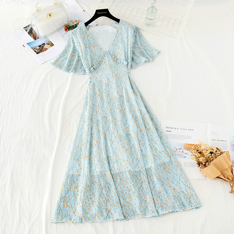La nouvelle taille est fine, douce et rétro robe française 4651