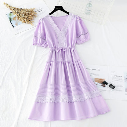 La nouvelle jupe en coton et lin doux est ajustée à la taille. Robe de minorité française 4657