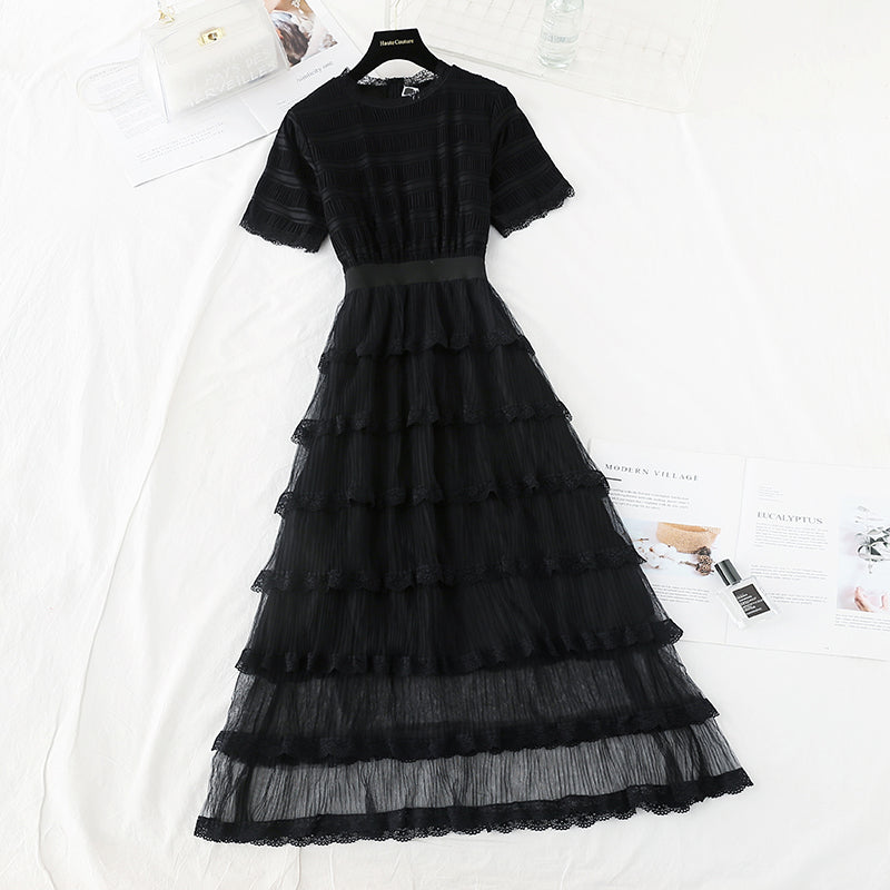 Jupe longue française slim à taille haute de style déesse du tempérament 4681