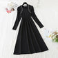 Aging French gentle wind small waist skirt  4775
