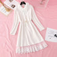 Robe tricotée en laine hippocampe imitation deux pièces de dentelle cousue 4777