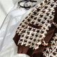 Pull-over à boucle en corne de bœuf et treillis mille oiseaux pour femme 4925