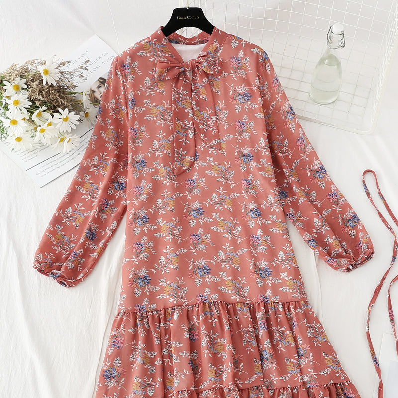 Nouvelle jupe à lacets et nœud pour femme, style rétro, motif floral, 4817