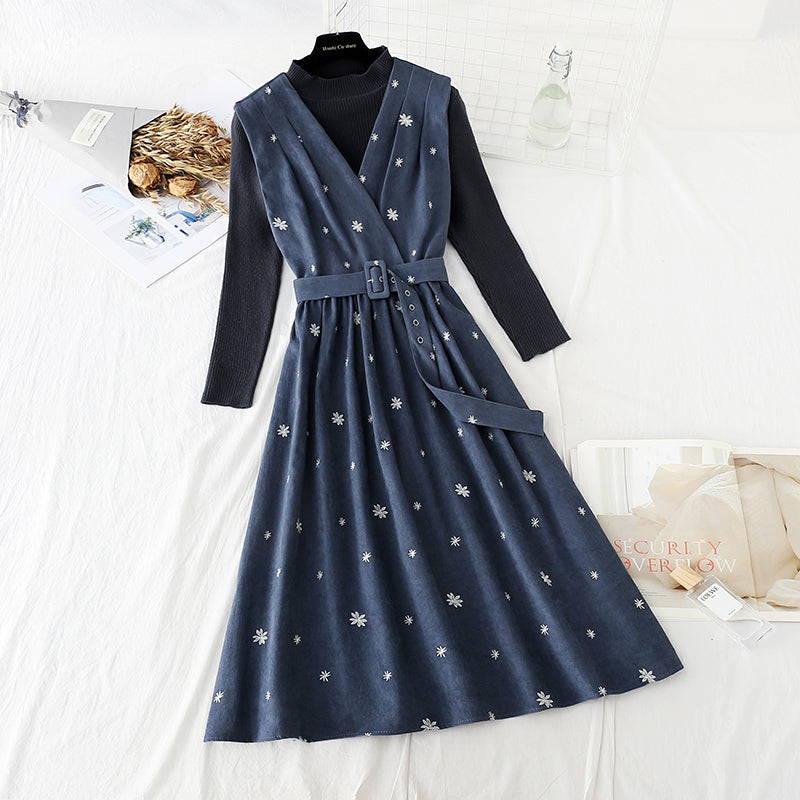Nouvelle robe automne hiver mode noël costume deux pièces jupe 4799