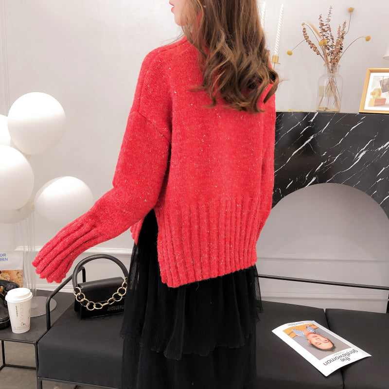 Pull japonais rétro à col haut pour femme à porter au style Hong Kong 4912
