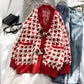 Pull-over à boucle en corne de bœuf et treillis mille oiseaux pour femme 4925
