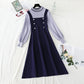 Zweireihiges modisches Kleid mit schmaler Taille 4782