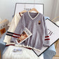 Pull col V ours brodé femme 4929