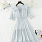 Robe fleurie à col bébé douce robe tournoyante vent et neige 4883