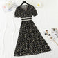 French Vintage chiffon dress with ruffle  4885